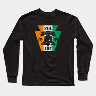 Irish Flag PHI IRE Liberty Bell Keyston Philadelphia PA Long Sleeve T-Shirt